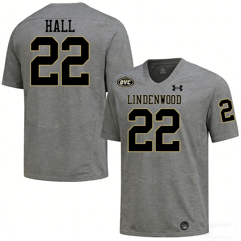 Lindenwood Lions #22 Steve Hall College Football Jerseys,Uniforms-Grey